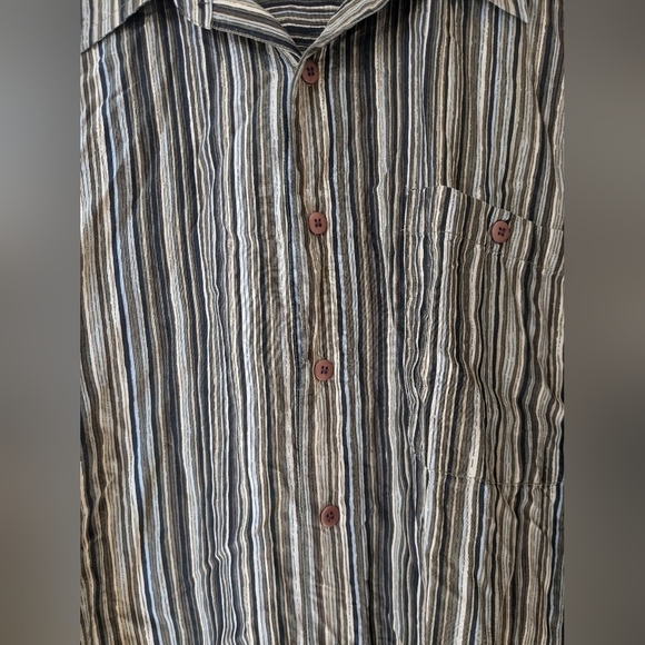 Axis Men's 100% Silk Button-Up Striped Shirt Workwear Office - Picture 6 of 10